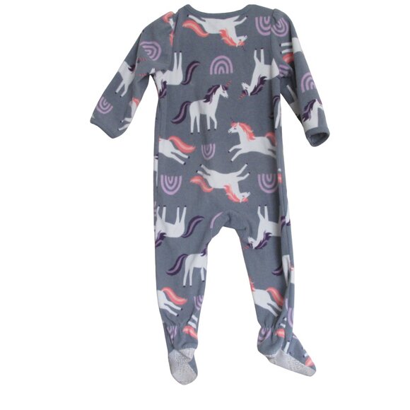 Just One You‎ Carters Unicorn Footed Sleeper Toddler Girls Size 18M Gray Zip Up - Picture 6 of 6